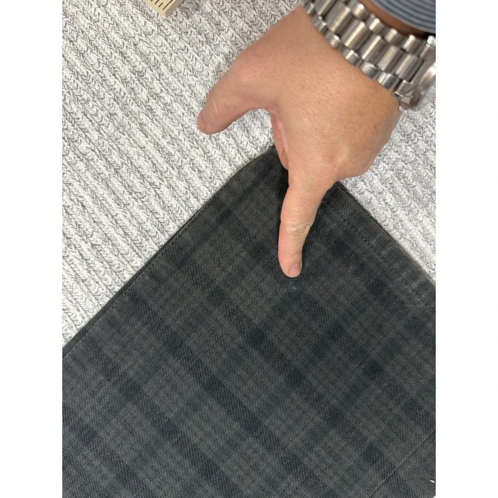 Comme Ca Ism Plaid Pants Mens‎ 30 Gray Black Tartan Slim Straight Cotton